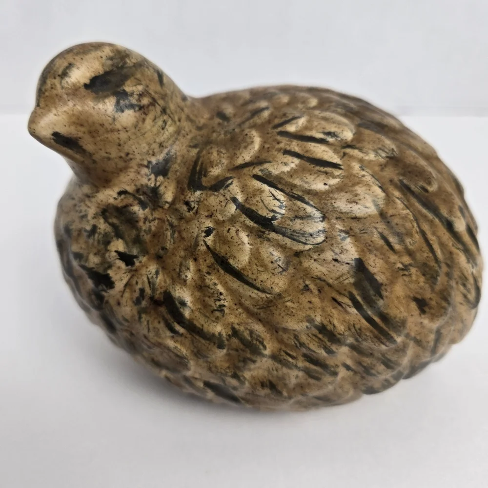 Vintage MCM 1966 Set Of 2 Hand Painted Art Pottery Pheasant Quail Bird Figures - Picture 11 of 16